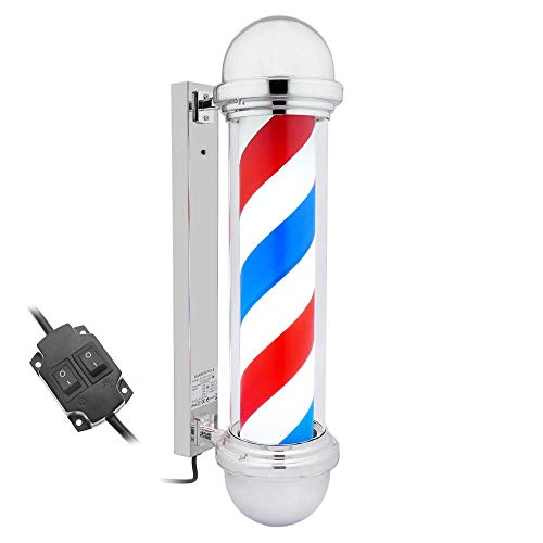 PrimeMatik - Poste de barbero Luminoso y Giratorio para peluquerías de 155 x 650 mm