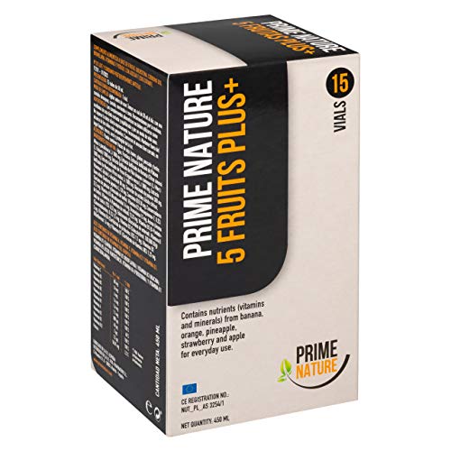 PRIMENATURE 5 Frutas Plus. Vitaminas para las defensas y el sistema inmune en un solo vial líquido diario. Vitamina C, D3, grupo B, K2. 15 x30ml