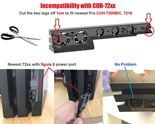 PS4 Pro Ventilador de refrigeración & 5-Port USB Hub Combo Kit - Ventiladores de Control De La Temperatura del Súper USB Cooling Fan Cooler Adaptador USB3.0 para Sony Playstation 4 Pro