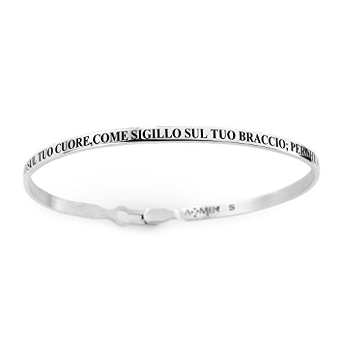 Pulsera de plata 925 Amen – Colección Amore – Color rodio – Talla S – Pulsera de estrella (cit. Cantico de las obras)