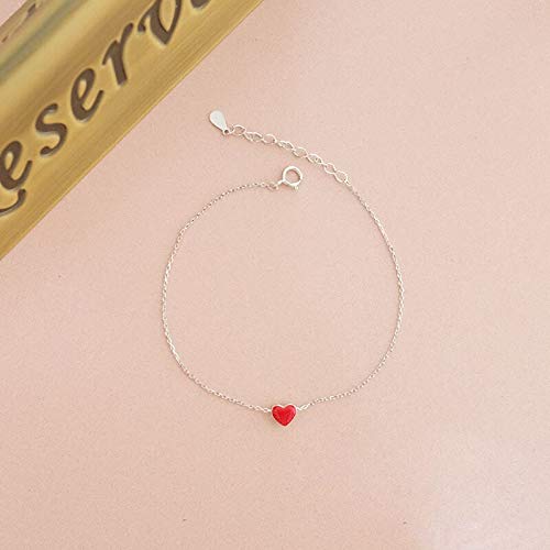 Pulsera Silver Was Skin White Red Drop Glaze Mini Love Beans Pulsera South Female Modelos para