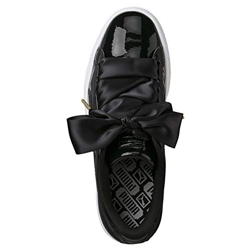 PUMA Basket Heart Patent WN'S, Zapatillas para Mujer, Negro Black Black, 39 EU