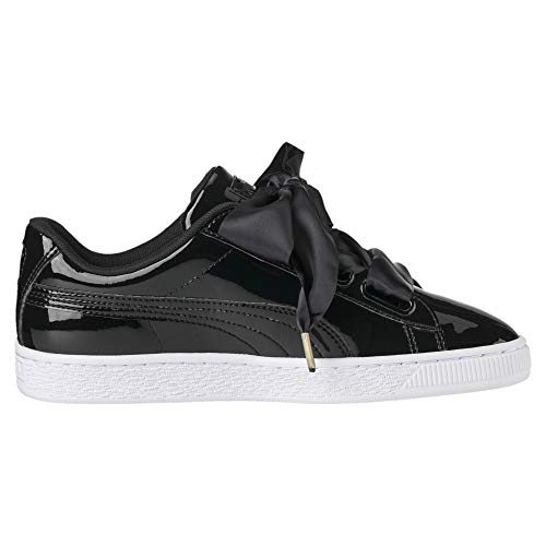 PUMA Basket Heart Patent WN'S, Zapatillas para Mujer, Negro Black Black, 39 EU