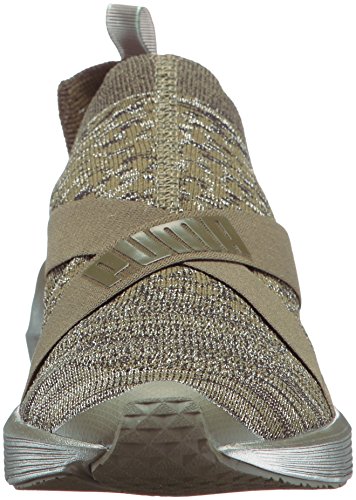 PUMA Fierce Evoknit Metallic Wn, Zapatillas para Mujer, Olive Night Plata, 39 EU