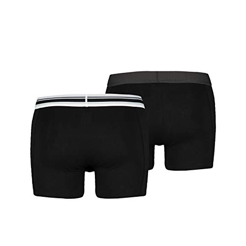 Puma Placed Logo - Pack de 2 bóxers para hombre, color negro, talla M