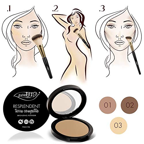 PUROBIO COSMETICS - Bronzer Resplendent Matt 05 - Marrón Cálido - Polvo compacto para una tez radiante y bronceada - Ligero y aterciopelado - Vegano - Níquel probado - Orgánico - 9 gr