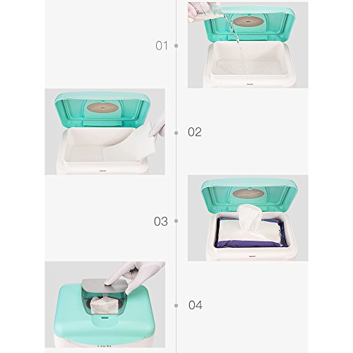 QFFL Baby Wipes Calefactor/Caja de Calentamiento/Máquina de Toalla húmeda / 24 Horas Temperatura Constante de 40 Grados Bomba de Mano