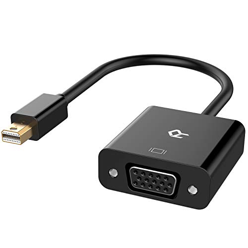 Rankie Adaptador Mini DisplayPort (Thunderbolt) (Mini DP) a VGA, 1080P, Negro