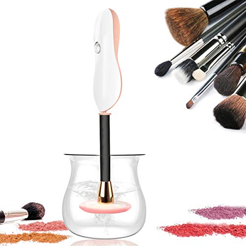 Rantizon Limpiador automático de brochas de maquillaje, con rotación de 360 grados, herramienta profesional para limpieza profunda y secado de brochas de maquillaje, con 8 soportes de goma