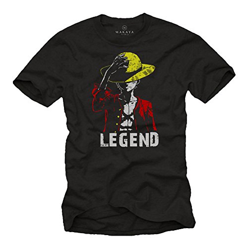 Regalos Frikis Hombre - Camiseta Divertida - Sombrero Legend One - T-Shirt Manga Corta Anime Negro L