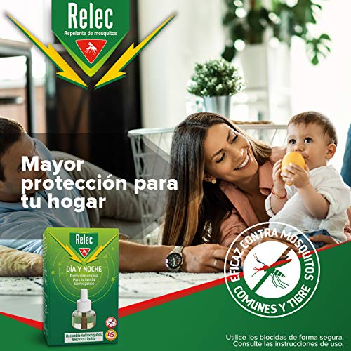 Relec Día y Noche - Recambio Antimosquitos Eléctrico Líquido - 45 noches de protección - Sin fragancia - 35 ml