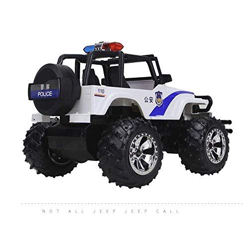 Remoto Monster Truck Control de Policía 2.4Ghz del coche del control de radio con la Policía Luces 01:12 RC Coches campo a través militar Camión Rock Crawler Buggy for los niños de juguete de regalo d