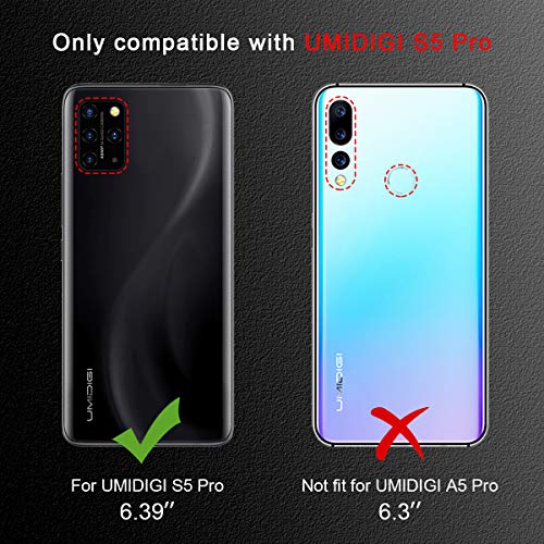 Reshias Funda para UMIDIGI S5 Pro + [2 Pack] Cristal Templado Protector de Pantalla,Suave TPU Transparente Gel Silicona Anti-arañazos Protectora Carcasa para UMIDIGI S5 Pro (6,39 Pulgadas)