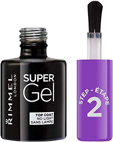 Rimmel London Super Gel Top Coat Tono Top Coat, 12 ml + Rimmel London Super Gel Colour Esmalte de Uñas Tono 91-47 gr + Rimmel London Super Gel Esmalte de Uñas Tono 45-47 gr