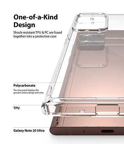 Ringke Fusion Diseñado para Funda Samsung Galaxy Note 20 Ultra, Transparente Carcasa Galaxy Note 20 Ultra, Prevención de Golpes PC + TPU Parachoque Funda para Galaxy Note 20 Ultra (6.9") - Clear