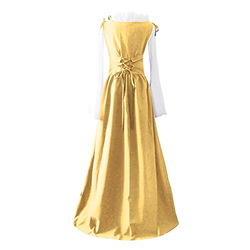 RISTHY Vestidos de Fiesta Gótico Mujeres Vestidos Medieval Vestidos Cosplay Manga Trompeta Retro Cuello Cuadrado Renacentista Princesa de Las Mujeres Vestidos Largos para Mujeres