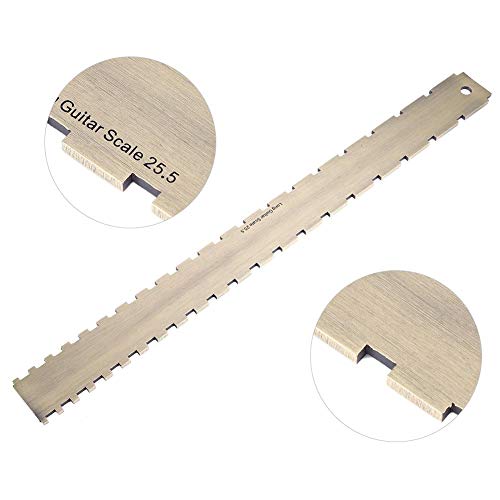 RiToEasysports Guitar Straight Edge, Practical 24.75 Tablero de trastes con Muesca Straight Edge Luthiers Herramienta para Guitarras Nivelación de Cuello