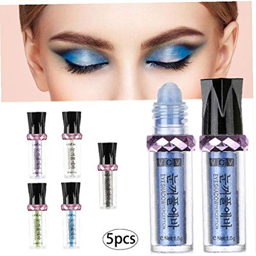 Rodillo 5pcs Del Reflejo De Sombra De Ojos Sombra De Ojos Glitter Varita En Los Ojos En Polvo Pigmentado De Alta Sombra De Ojos Palillo Todos Los Espumosos Naturales De Resaltado Determinada Del