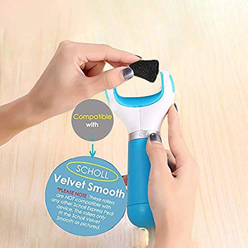 Rodillos de repuesto extra gruesos compatibles con Scholl Velvet Smooth Diamond Pedi Repuestos removedores de piel dura