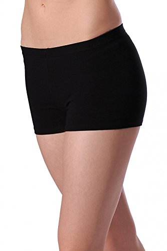 Roh Valley CTHIP Cotton/Lycra Hipster Style Shorts, Pantalones cortos para Mujer, Negro, Small (Manufacturer Size: 3)