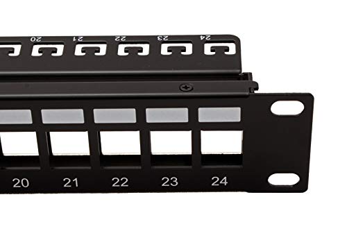 Roline Cat. 6 19"-Keystone Patch Panel STP- Bahía de entrada, screened, color negro (importado)