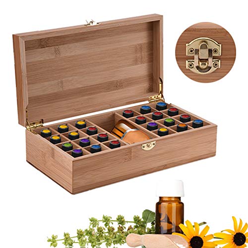 RoseFlower Caja de Almacenaje de Madera de Aceites Esenciales y Aromaterapia, 25 Botellas Aceite Contenedor Cubos de Almacenaje Organizadores para Perfumes, Fragancias, CosméTica, Joyas #1