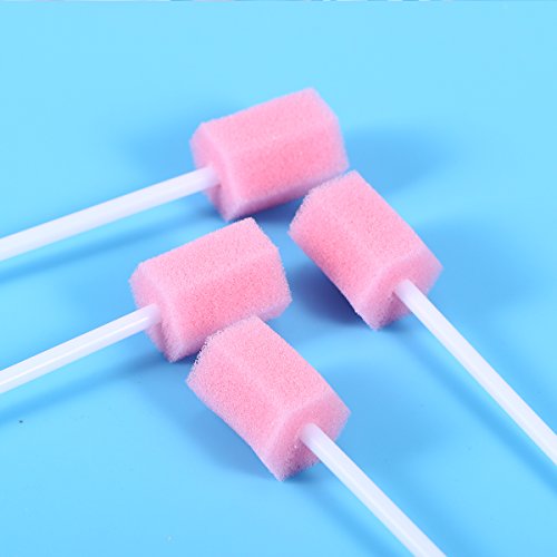 ROSENICE Esponjas de boca esponjas desechables hisopos orales para el cuidado oral (Rosa) - 100 Piezas