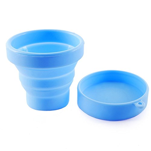 ROSENICE Taza de silicona plegable portátil para excursión Camping Picnic (azul)