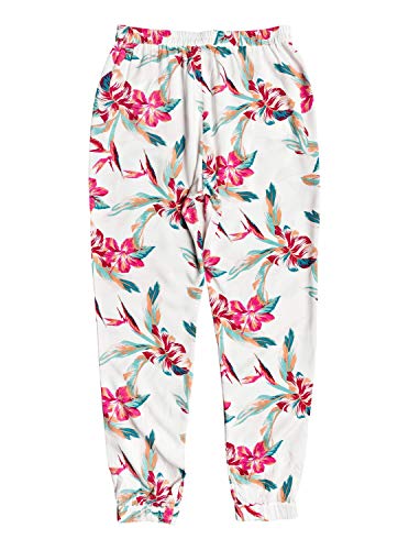 Roxy Easy Peasy - Pantalón De Playa Elástico para Mujer Pantalón De Playa Elástico, Mujer, Bright White Tropic Call s, S