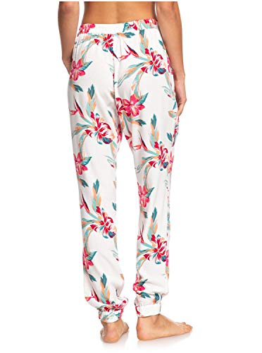 Roxy Easy Peasy - Pantalón De Playa Elástico para Mujer Pantalón De Playa Elástico, Mujer, Bright White Tropic Call s, S