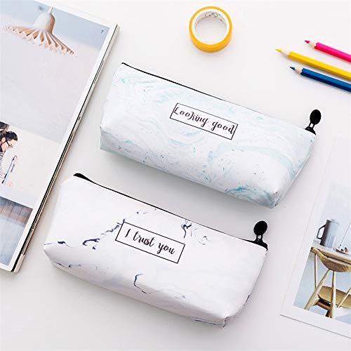 Ruikey Bolsa Para Lápices Mármol Estuche Escolar Creativa de Gran Capacidad Cartera Bolsa de Cosméticos Conveniente Para los Estudiantes Jóvenes 21 * 10 * 3.5cm(you're special)