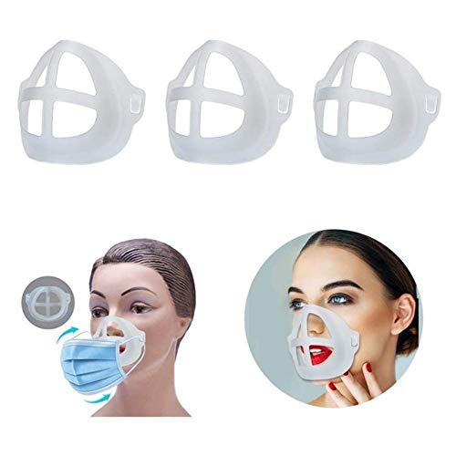 S-Chihir 3D Máscara Soporte for lápiz Labial Protector casero Soporte del Kit máscara con Bastidor de Soporte Interior, la mascarilla del Accesorios cómodo Reutilizable Lavable Holder