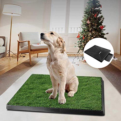 Sailnovo Inodoro para Perros Césped Interior Orinal Perro Almohadilla de Entrenamiento de Hierba para Mascotas Doméstico 63 x 50 x 7 cm