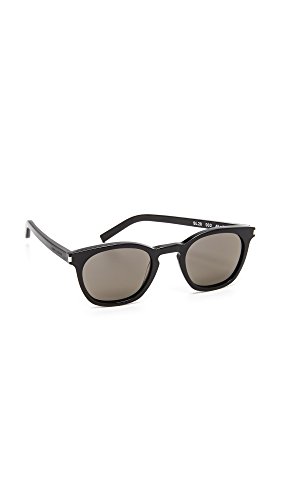 Saint Laurent SL 28 002 Gafas de sol, Negro (BLACK/SMOKE), 49 Unisex Adulto