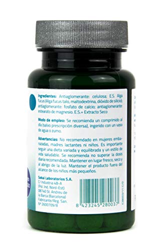 Sakai –Alga Fucus – El complemento para el control de tu figura- Acelera el metabolismo, aumenta la quema de calorías, sacia el apetito – Protector y antibacteriano - Extracto titulado en yodo