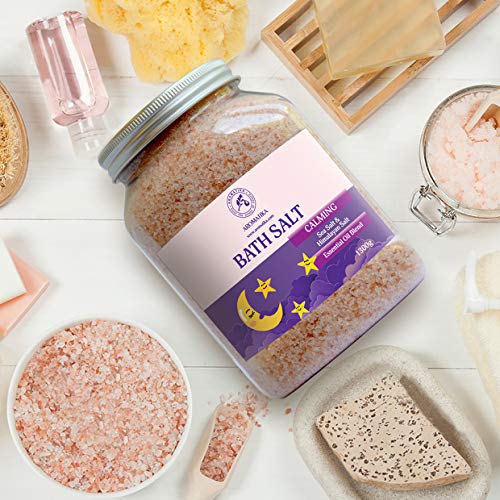 Sales de Baño Calmante 1300g - con Aceite Esencial de Sándalo & Lavanda & Bergamota - 100% Sales Naturales Marinas - Relajante - Cuidado corporal - Cuidado Corporal - Aromaterapia