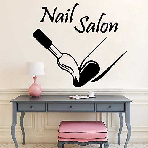 Salón de belleza Decoración de salón de uñas Pegatina de pared Manicura Pegatinas de vinilo para niñas Calcomanía стикеры на обои ногти 78cm X 87cm