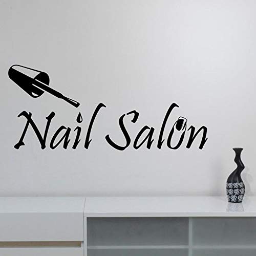 Salón de uñas logo tatuajes de pared moda niñas manicura uñas pegatinas para puertas y ventanas estudio de belleza arte decoración de interiores papel tapiz