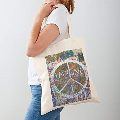 Saltandlaceintimates Douglas Johndouglas Imagine Prague John Peace Lennon Czechoslovakia Tote Cotton Very Bag | Bolsas de supermercado de lona Bolsas de mano con asas Bolsas de algodón duraderas