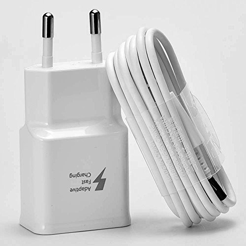 SAMSUNG TA20 Cargador Galaxy S7 , Carga rápida, AFC 2 A, con Cable Micro USB de 1,5 m, Blanco