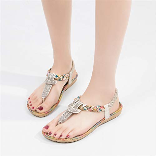 Sandalias de Vestir Plano para Mujer Verano Primavera 2019 PAOLIAN Calzado Chanclas Fiesta Playa Elegantes Tallas Grandes Zapatos Piel sintético Casual Dama Escuela Cómodos 35-40 EU