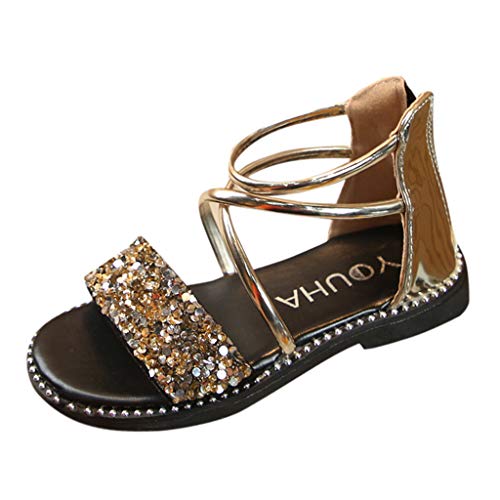 Sandalias del niña de Verano Riou Casual Sandalias de Vestir niños Lentejuelas Princesa Zapatos Solo Zapatos Frescos Moda Linda Antideslizante Bebe Chicas Calzado Fiesta