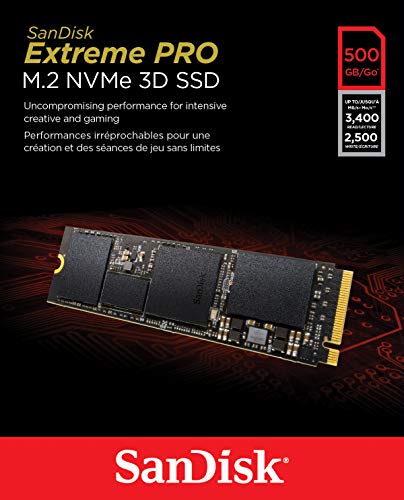 SanDisk Extreme Pro 500 GB M.2 NVMe 3D SSD, Negro (SDSSDXPM2-500G-G25)