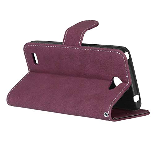 Sangrl Libro Funda para LG Bello 2 / LG Prime II, PU Cuero Cover Flip Soporte Case [Función de Soporte] [Tarjeta Ranuras] Cuero Sintética Wallet Flip Case Rosa roja