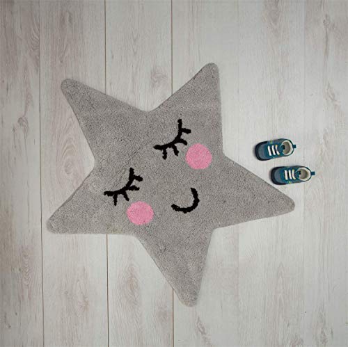 Sass & Belle Dulces Sueños - Alfombra, diseño Estrella, Color Gris