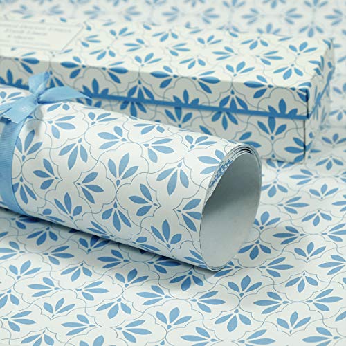 SCENTORINI Papel de Cajones de Fragancia de Lino, Perfumada para Armario Gabinete, 42 cm x 58 cm, 6 Hojas Azul - Lino 6 Piezas