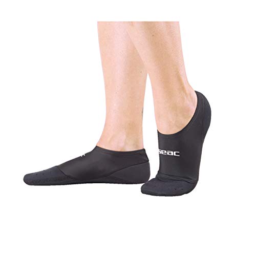 SEAC Scapin Calcetines de Neopreno para Piscina, Aquagym, Aquafitness y para Usar con Aletas Sub, Adultos Unisex, Negro, 38/39