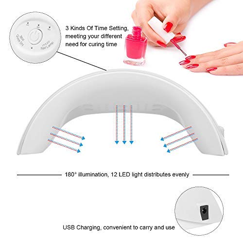 Secador de Uñas para Gel Semipermanentes, Anself 36W Lámpara LED UV Profesinal, Temporizador 30/60/90s