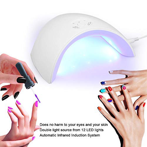 Secador de Uñas para Gel Semipermanentes, Anself 36W Lámpara LED UV Profesinal, Temporizador 30/60/90s