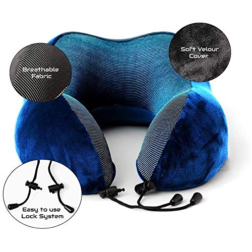 SEGIBUY Almohada De Viaje Almohada De Espuma Viscoelástica para El Cuello, Cómoda Y Liviana, Transpirable Y con Diseño De Soporte Mejorado, para Aviones Y Viajes,Rosado